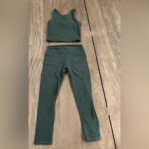 Girls All in Motion Kids Dark Green Legging and Top Set